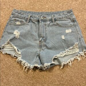 Distressed Denim Shorts